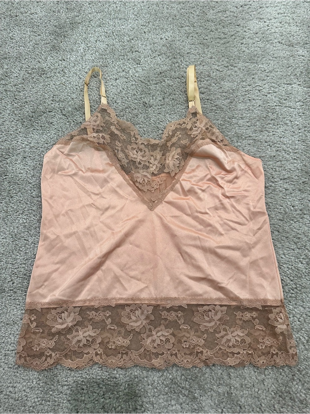 Henson Kickernick Vintage Lace Cami in Pinkish/Tan Size Small